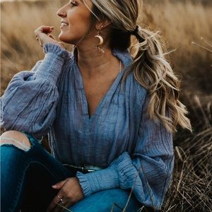 Free People One Solid Smocked Top